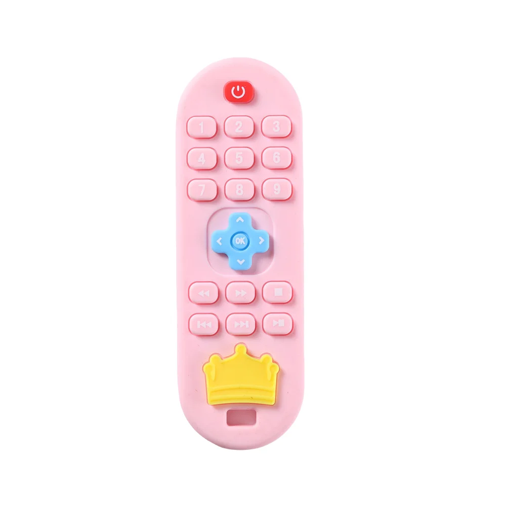 Silicone Remote Control Toy Teether para bebê, Anti Hand Eating, Teething Stick, Cartoon Toys for Children