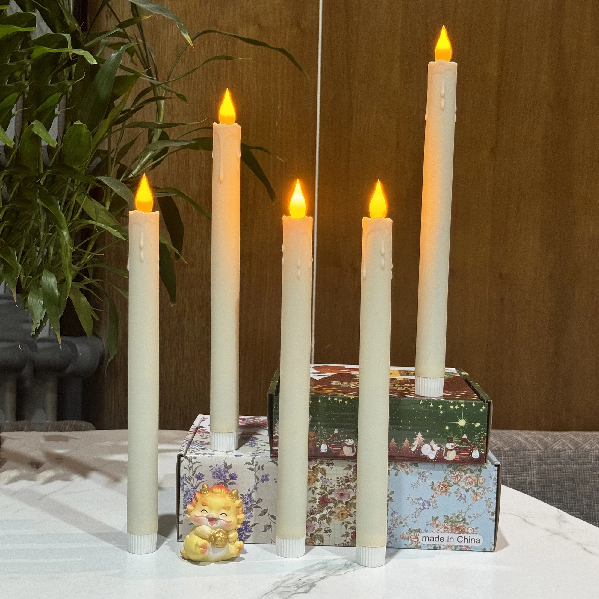 6 قطعة شمعة إلكترونية قضيب بلاستيكي الشمع LED شمعة ضوء بطارية التحكم عن بعد عيد ميلاد مأدبة الزفاف الديكور