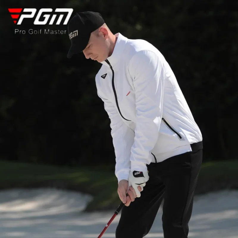 PGM Men Windproof Golf Jacket Male Waterproof Elastic Windbreakers Men Full Zipper Sports Jackets Male Stand Collar Casual Coats