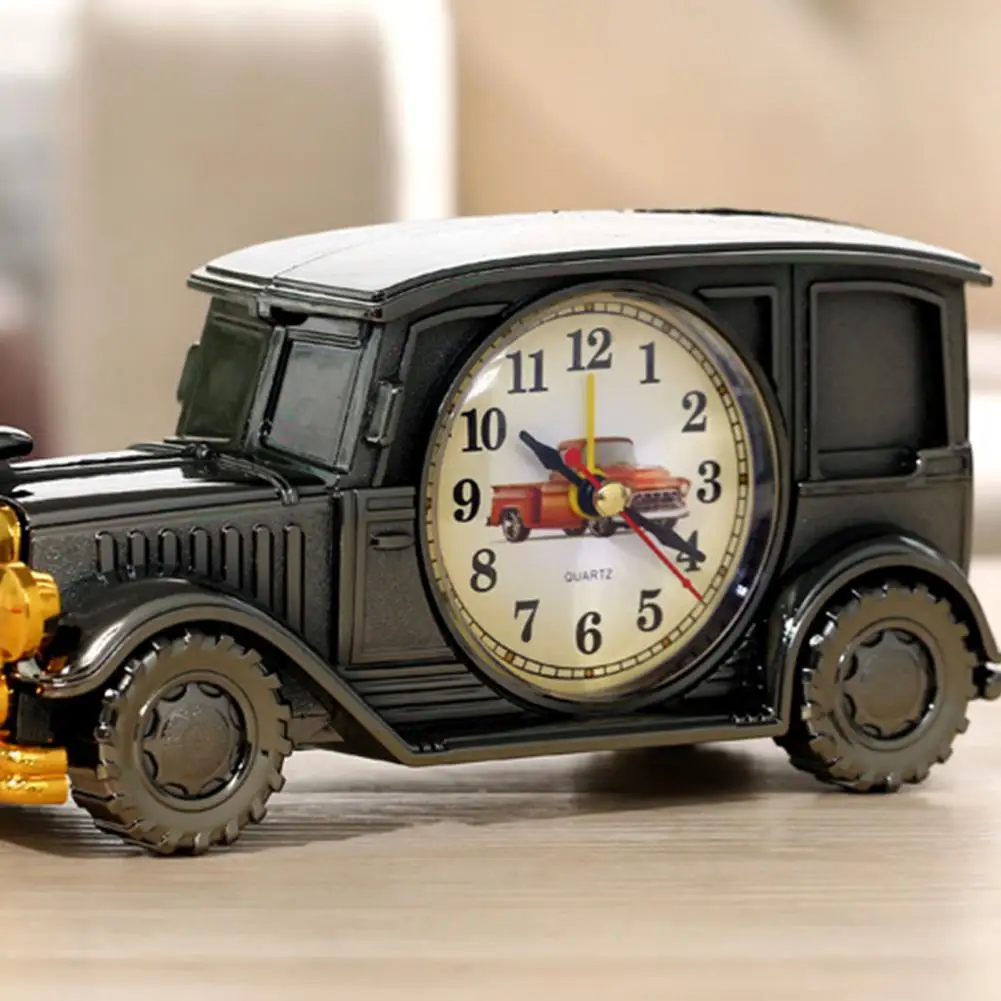 Alarm Clock Big Numbers Digital Pointer Time Display Plastic Vintage Car Shape Desktop Antique Clock Home Decor For Bedroom image 5