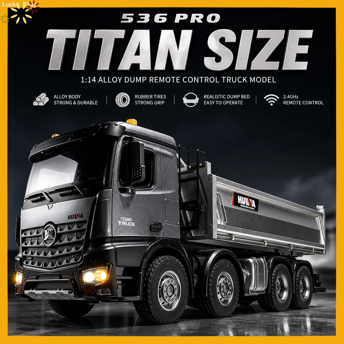 Huina Rc Model 1536pro High End Heavy Duty Remote Controlled Loading Dump Truck Alloy Boys Full Scale Engineering Vehicle Dump