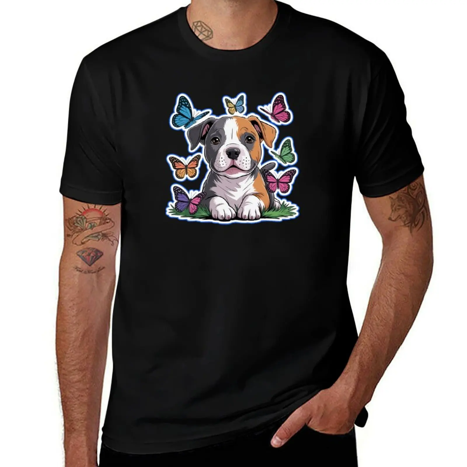 

A Cute Puppy illustration T-Shirt oversized graphic tee Blouse basketball graphic tees men t shirts