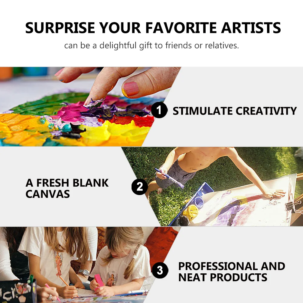 

2Pcs Oil Painting Canvas Round Stretched Cotton Canvas Panels 30cm Thick Wooden Frame DIY Art Accessory Professional Painting