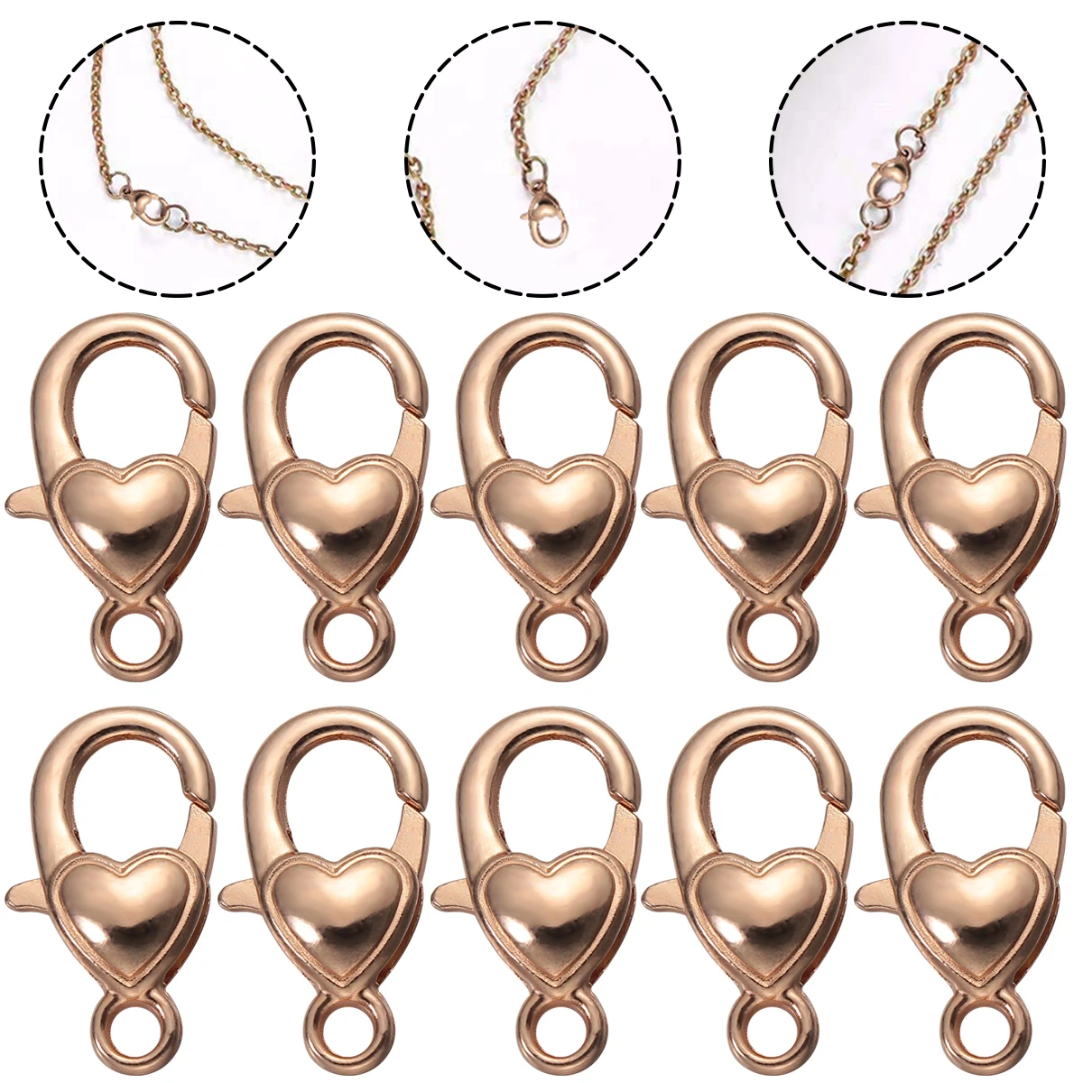 

10 Pcs Lobster Clasp Accessories Key Chain Making Supplies Heart Jewelry Chains Alloy Charms for Bracelets Clasps Keychains