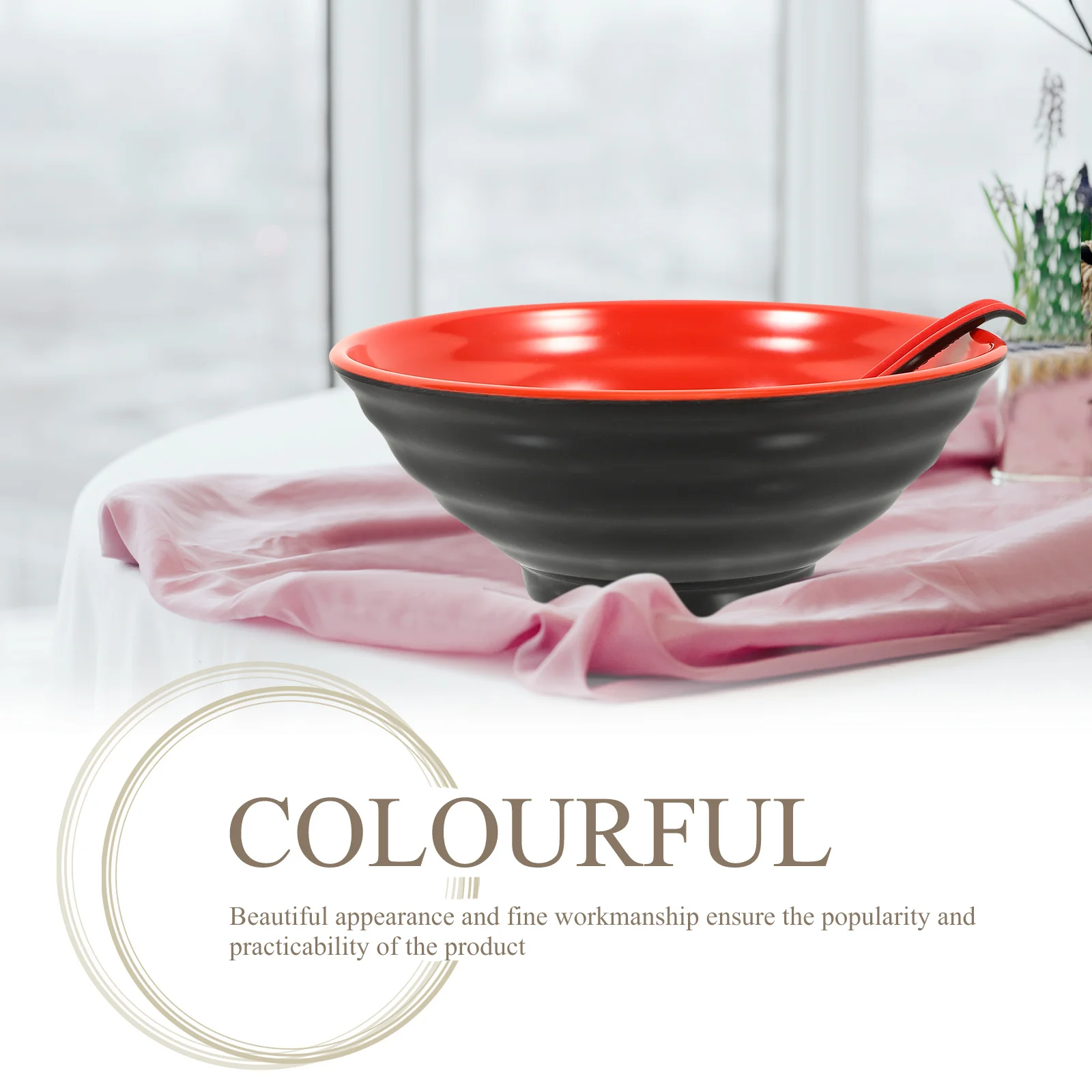 

1Set Japanese Ramen Bowl Set Multi-Use Noodles Decorative Design for Home Restaurant Gatherings Japanese Ramen Bowl Set