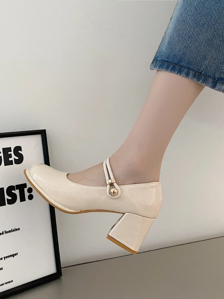 French Elegant High Heels Shoes Office Lady Pure Color Korean Style Sandals Design 2022 Summer Chic Casual Non Slip Sandals