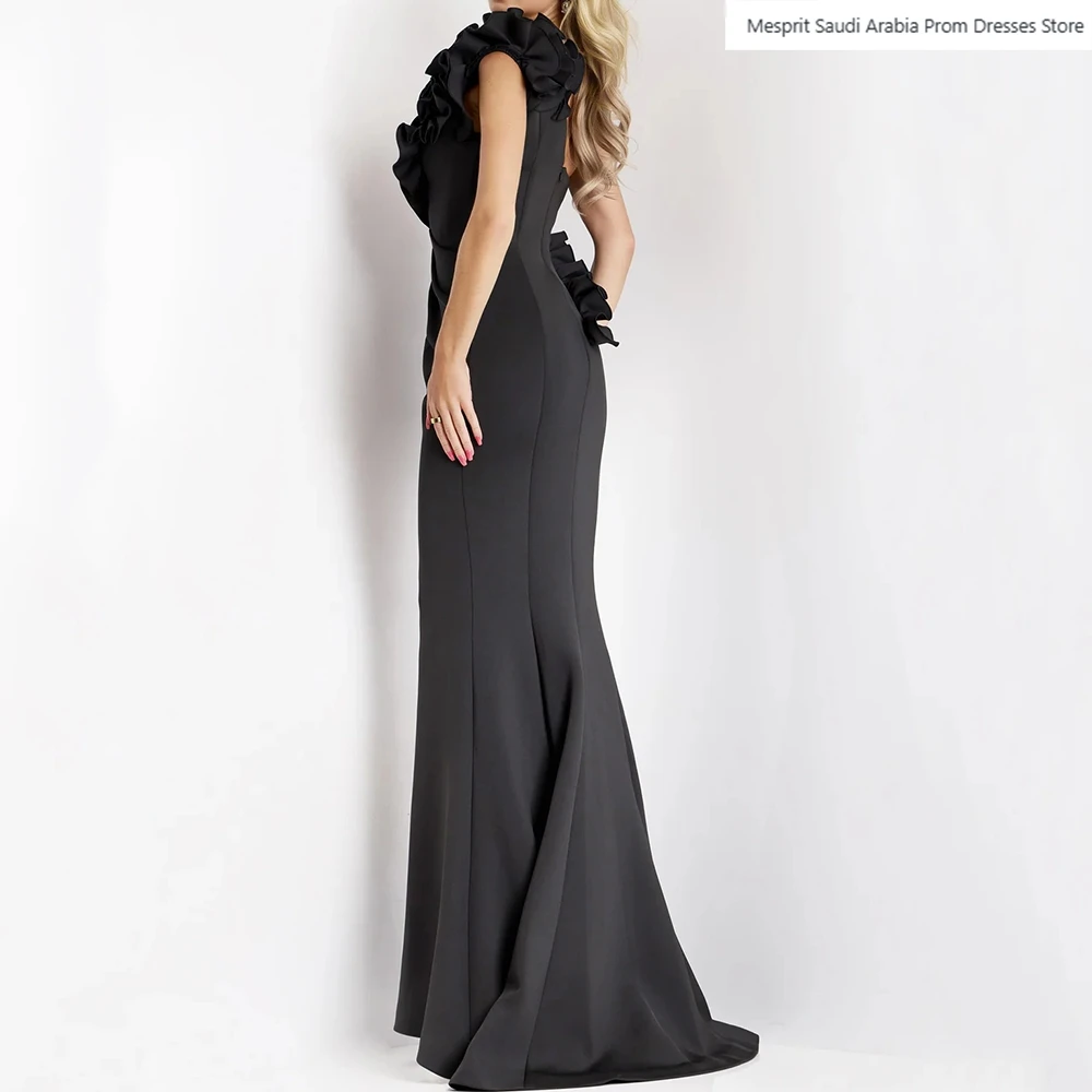 Vestidos de Noche de sirena para mujer, vestido de fiesta sin mangas con un hombro hasta el suelo, vestidos personalizados drapeados simples fruncidos a la moda