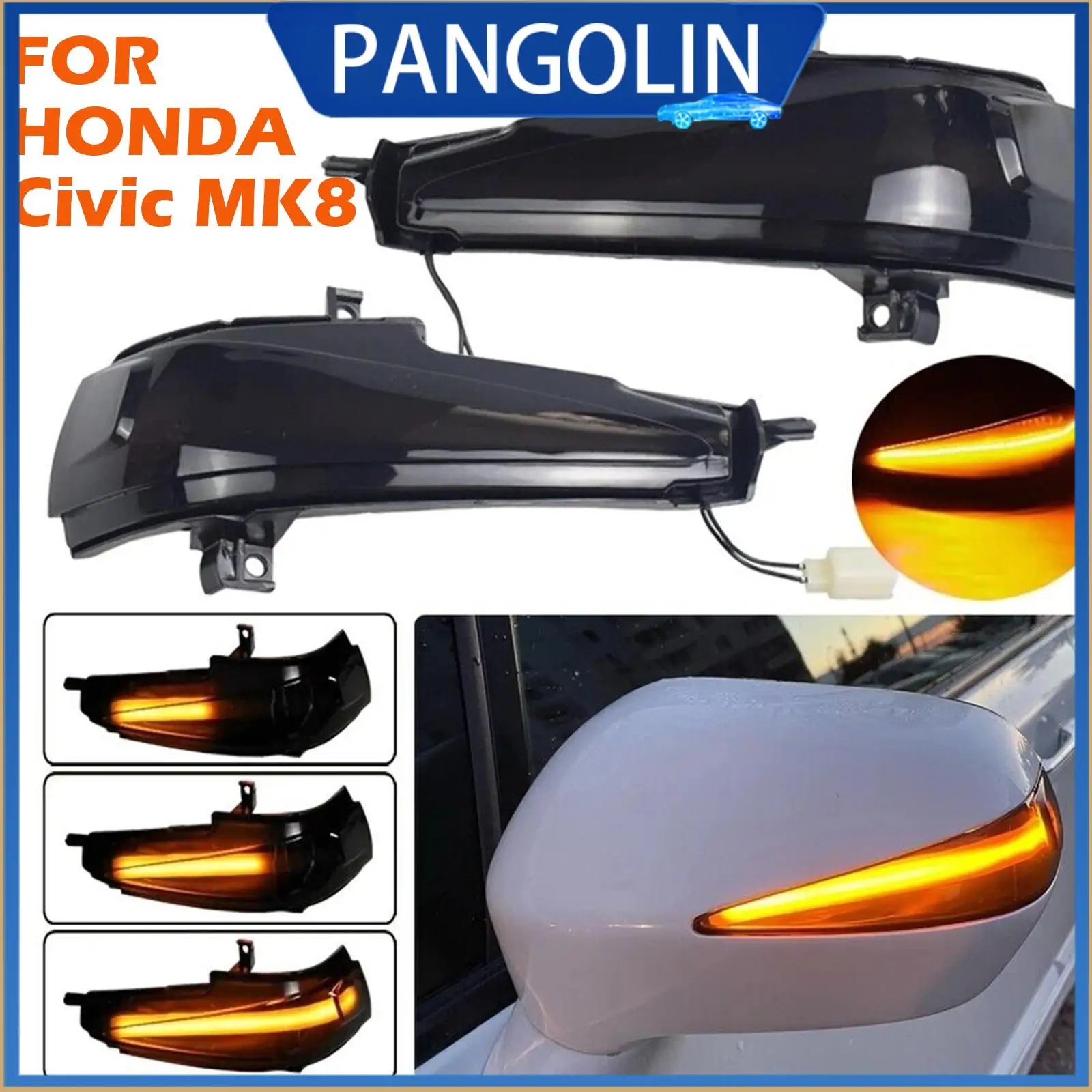 

Последовательный указатель поворота бокового зеркала PANGOLIN, 2 шт. (левый и правый) для Honda Civic Mk8 Sedan FD1 FD2 FD3 2D 4D FA 1 2 3 4