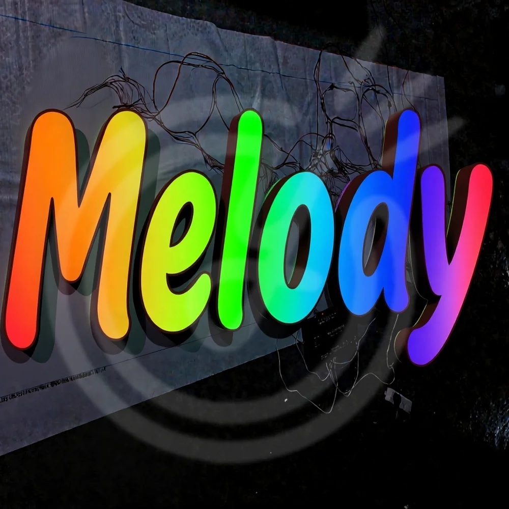 Custom RGB Light Letters Sign LED Luminous Signage Full Color Acrylic Business Logo Wall Brand Neon Letter Signboard