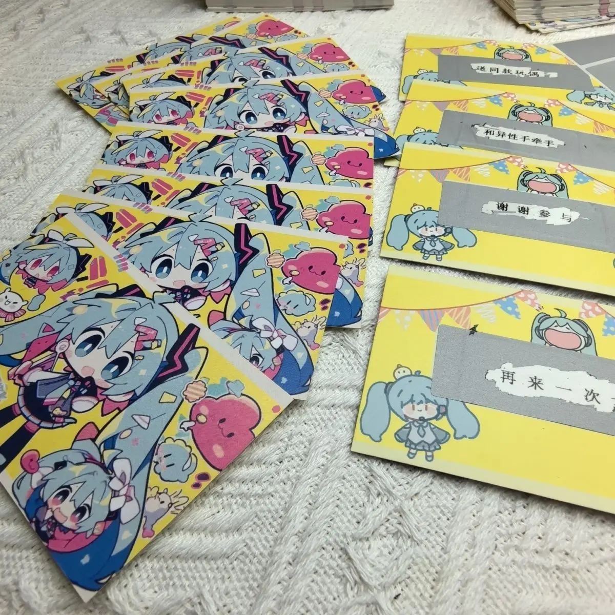 

Hatsune Miku Scratch Card DIY Game Reward Blank Handwritten Coating Scratch Lottery Wishing Blessing Confession Card Fun Gift