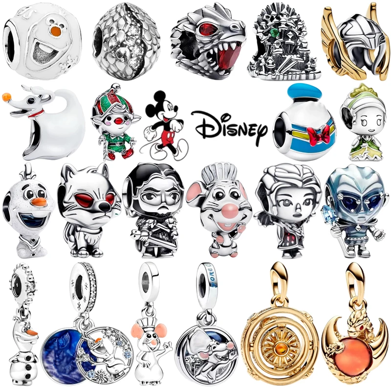 Offre spéciale Disney la reine des neiges Olaf balancent trône de Game of Thrones perles breloque ajustement Original Bracelet en argent collier bijoux à bricoler soi-même cadeaux