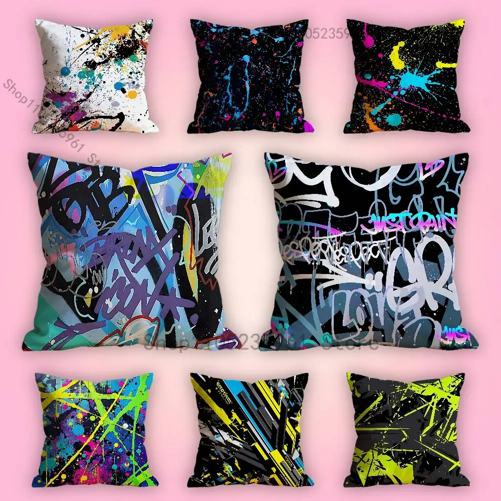 

Graffiti Art Pattern Print Polyester Pillow Case for Valentine gift Home Sofa Cushion Cover Decoration Custom