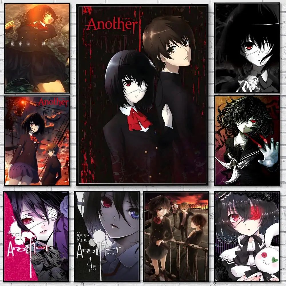 Anime A-Another Misaki Mei Poster Sticker Self Adhesive for Playroom Bedroom Hallway Home Wall Art Decor Gift