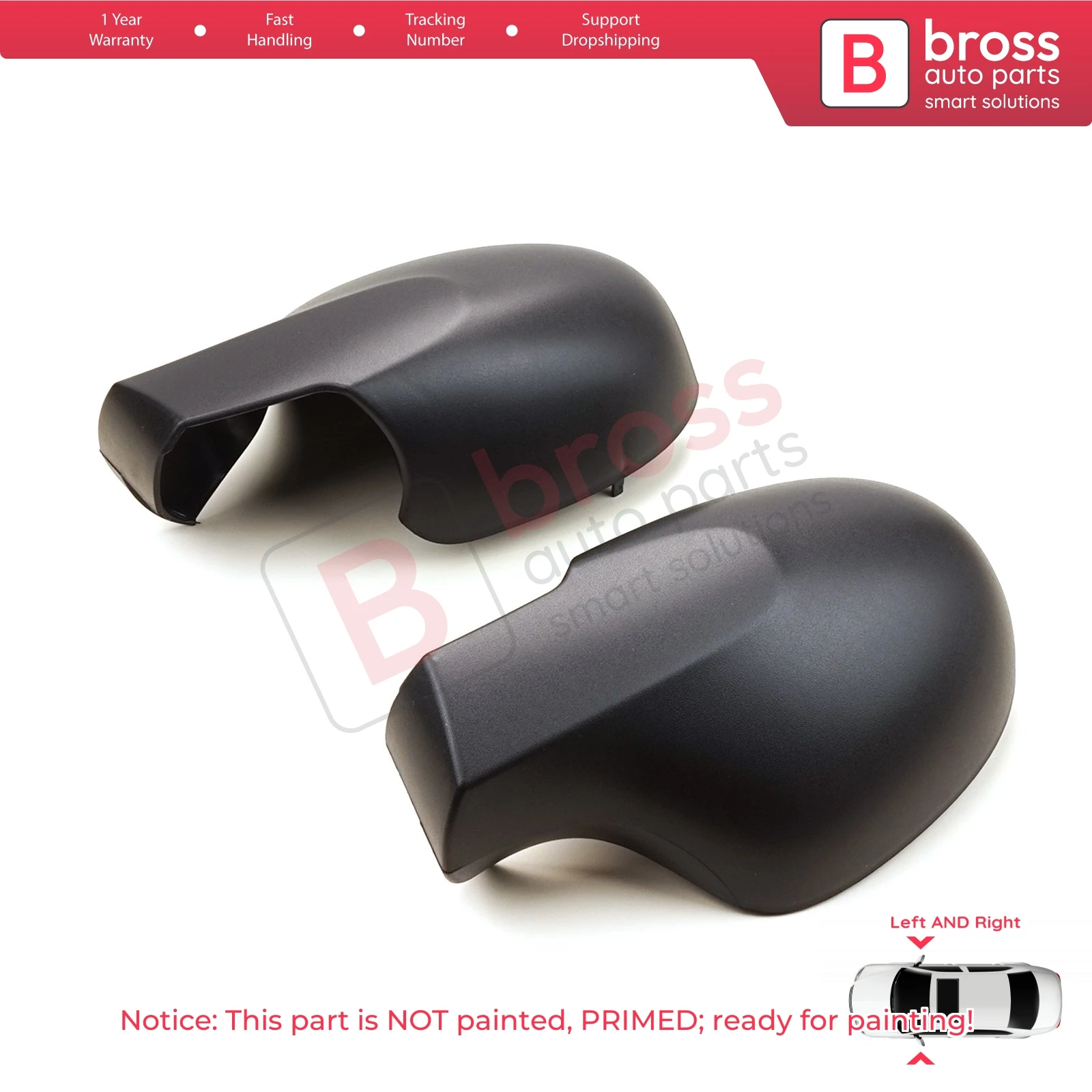 BSP1103 Car Side Wing Mirror Shell Scull Cap Cover Left Right 8200634550 48 for Renault Symbol 2 Thalia Twingo 2 CN04 CN0A CN0B