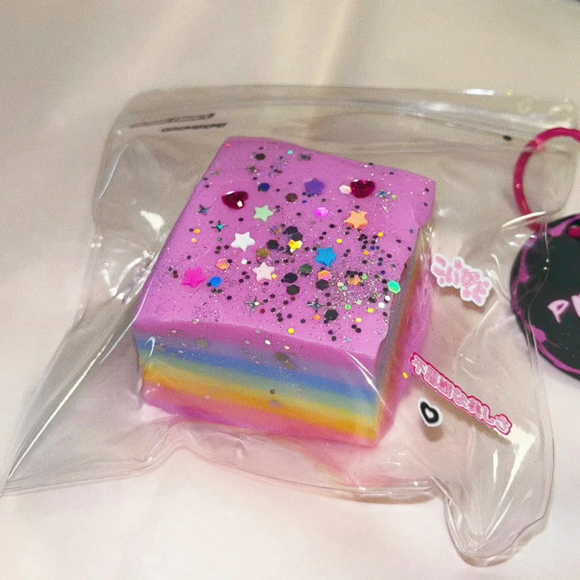 

Taba Squishy Silicone Glitter Rainbow Jelly Pudding Tabby Sweet Red Bean Jelly Cake Mushy Stress Release Hand Relax Toy