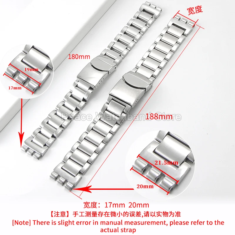 Cinturino in acciaio inossidabile con fibbia speciale leggera con finitura lucida per Swatch YGS749G 17 20 Estremità a tre punte resistente ai graffi