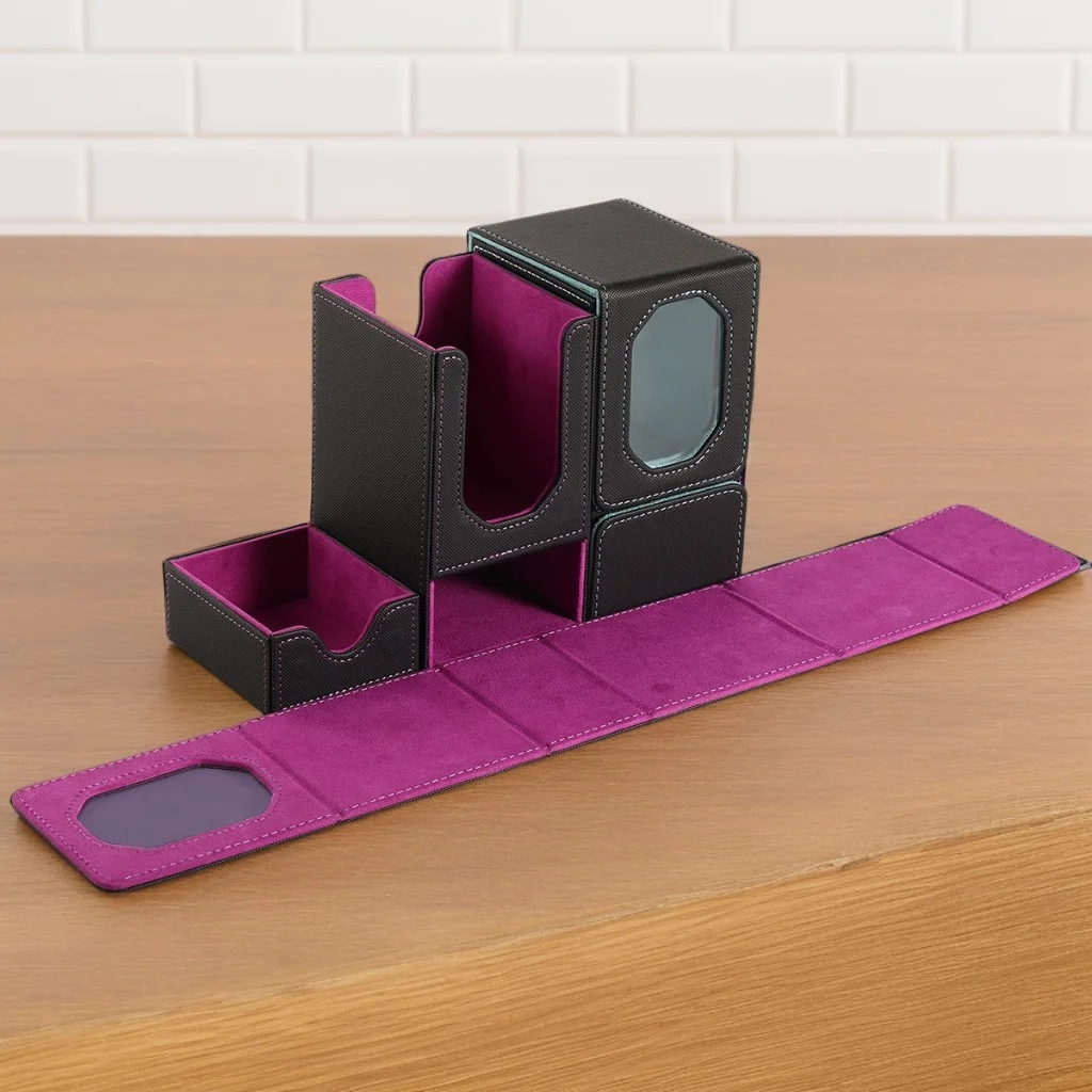 DIY accessory storage box, each individual card box has a window and magnetic opening design for easy use by cardholders