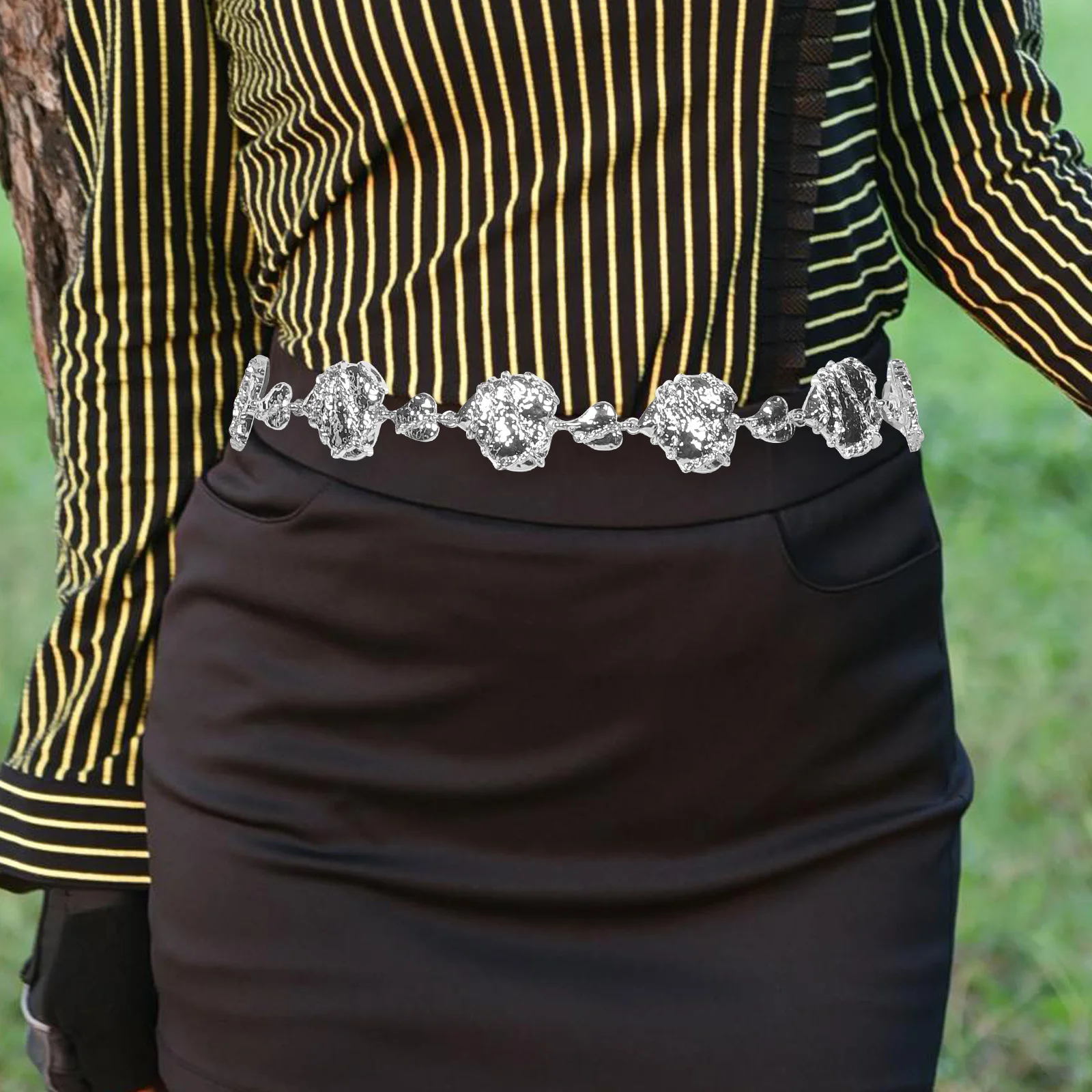 

Heart Waist Chain For Women Adjustable Metal Body Jewelry Belly Chain Belt Dress Accessories Summer Party Wear