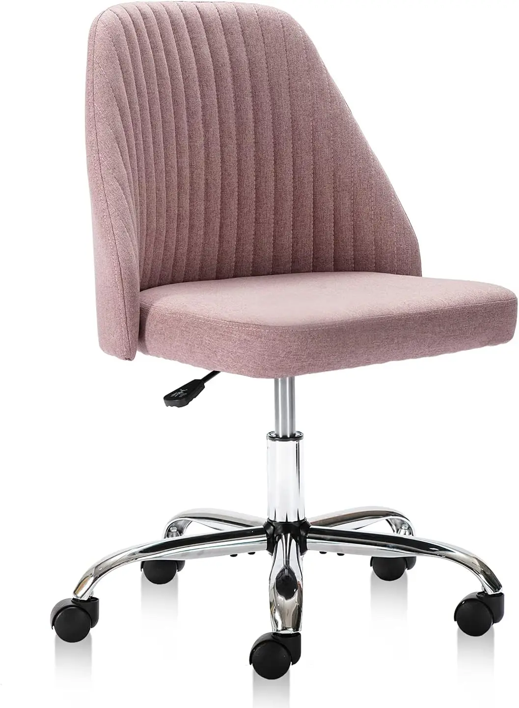 

Home Office Desk Chair, Modern Linen Fabric Chair Adjustable Swivel Task Chair Mid-Ba Cute Upholstered Arml Computer Chair With