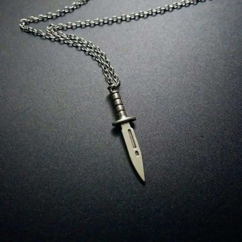 New Gothic Knife Dagger Pendant Chokers Necklace For Men Women Gril Boy Punk Hip Hop Jewelry Accessories Gift