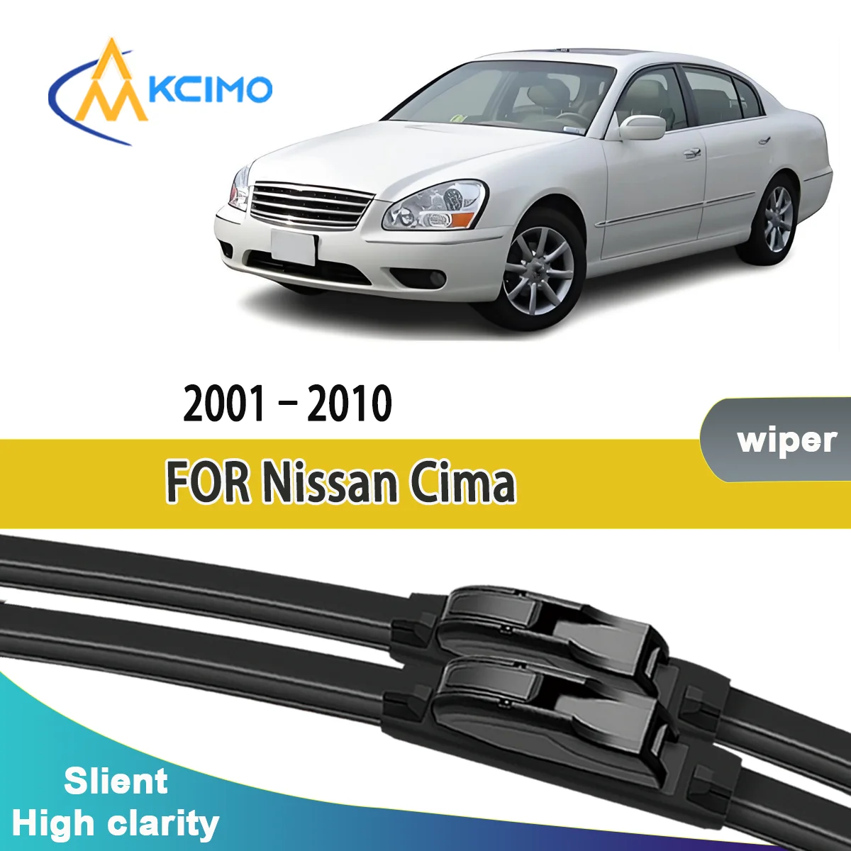 

2pcs Quality Windscreen Silent Black Car Rain Brush Suitable for Nissan Cima F50 2001-2010 Infiniti Q45 (2001-2006) Front Wipers