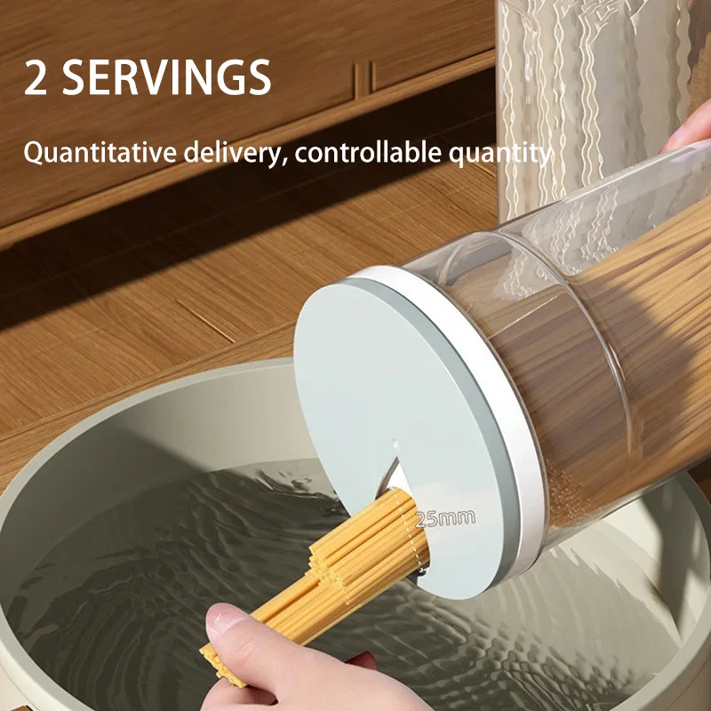 Food Grade Plastic Noodle Storage Can Sealed Kitchen Food Container Quantitative Divided Organizer Box For Pantry Storage