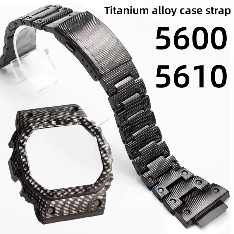 Titanium alloy 5600 5610 Metal case strap Mod Kit For Casio G-Shock DW5600 GWM5610 GWB5600 DW-5600 Bezel Watch band With Tool