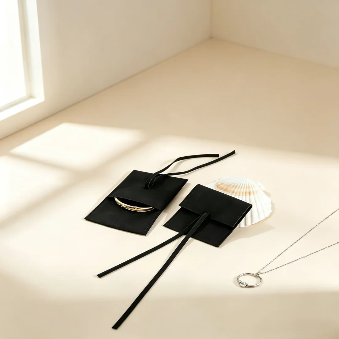 5Pcs Elegant Microfiber Envelope Drawstring Pouches