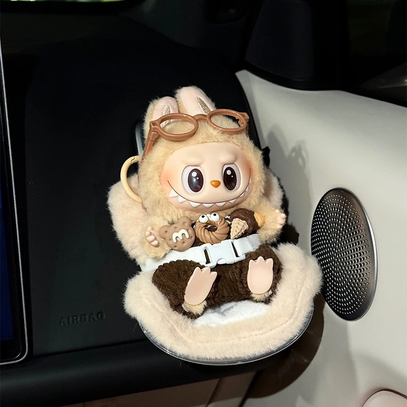 

17cm Plush Doll Clothes Decorative Cartoon Animal Toy Overalls DIY Kawaii Plush Dolls Jumpsuit with Hat for Girls Gift