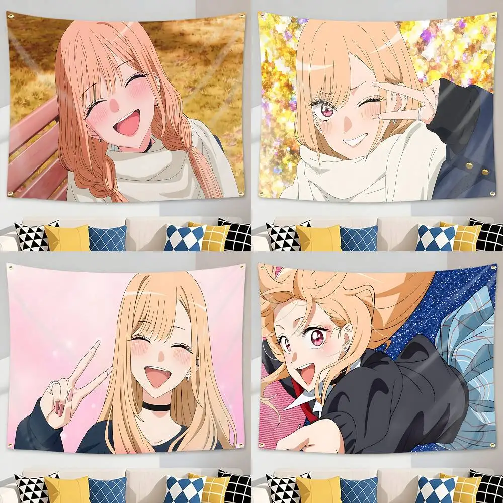 Cosplay Anime My Dress-Up D-Darling Flag Tapestry Banner for Bedroom Living Room Outdoor Camping Custom Supported