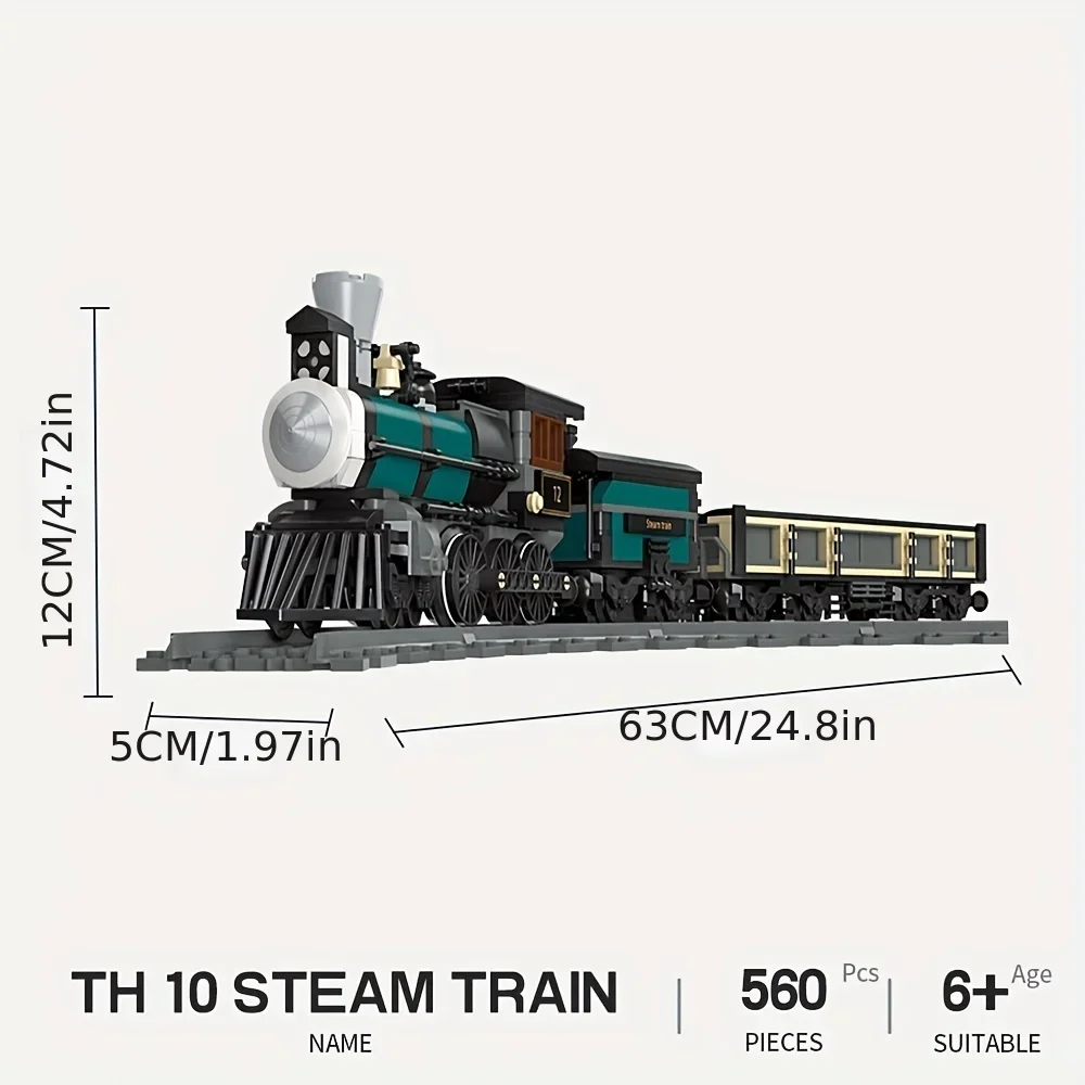 BRO1 Locomotive CN5700 GWR Steam Train Railway Express Modular Bricks Technical Model Building Blocks Kids Toys Gifts