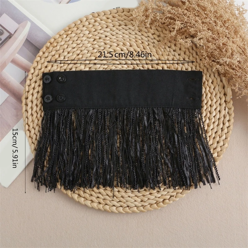 Fringed Flared Sleeves Faux Cuff เสื้อผ้าหญิงอุปกรณ์เสริมตกแต่งข้อมือ K3KF