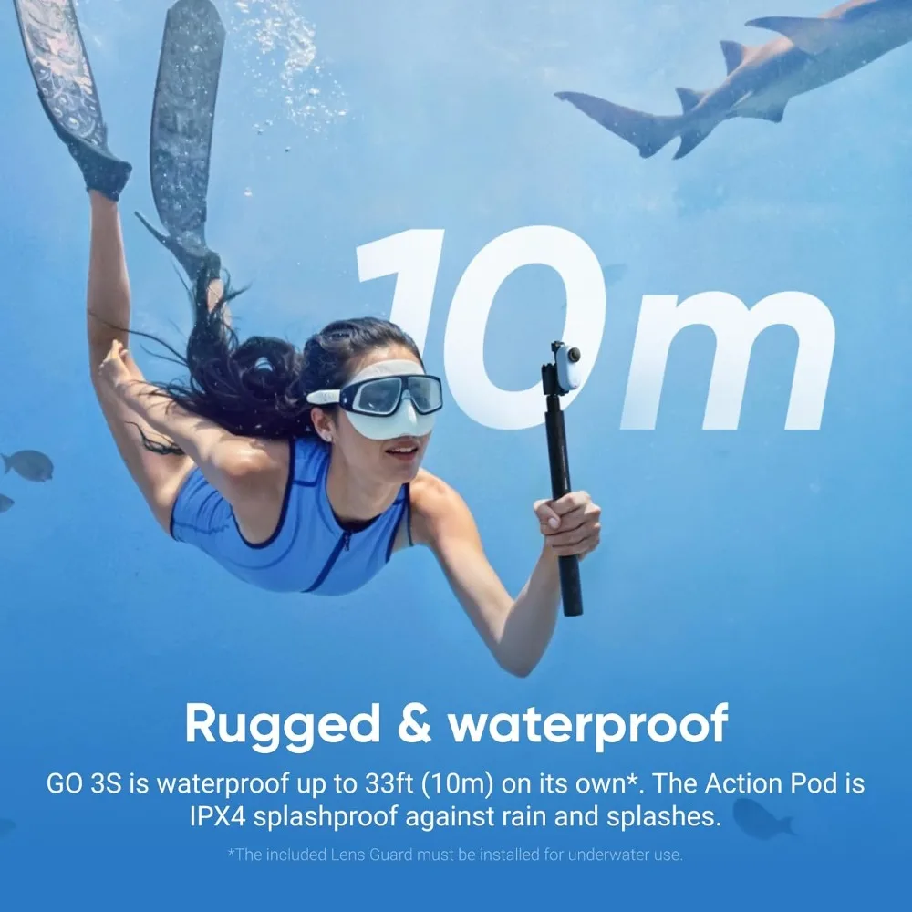 NEW-GO 3S - كاميرا تسجيل فيديو محمولة صغيرة سعة 128 جيجابايت بيضاء بدقة 4K، POVs بدون استخدام اليدين، تركيب في أي مكان، تثبيت، 140 دقيقة #6