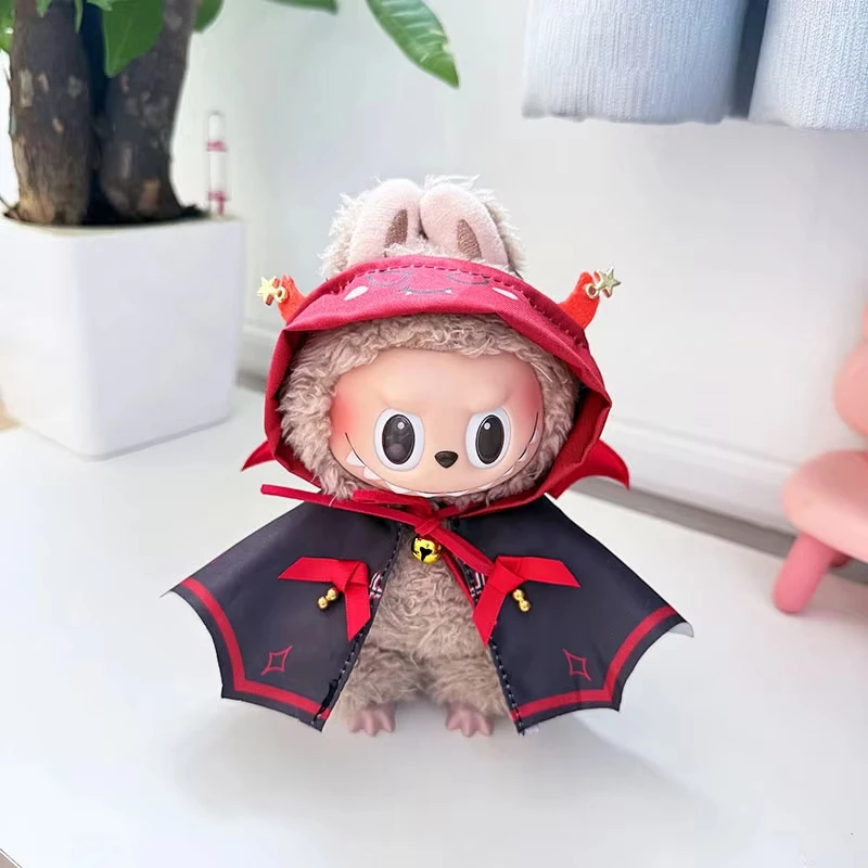 For Labubu Doll Angel Wing Demon Skirt Dress Clothes Pumpkin Halloween Decoration Clothing Sitting Party Game Toys Accessories