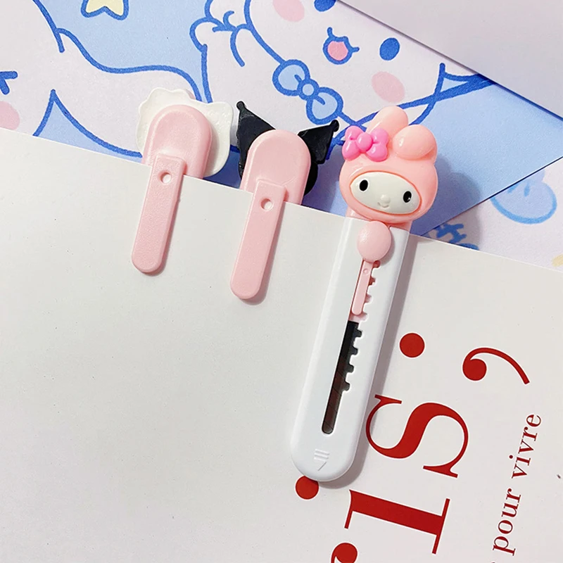 Kawaii Cartoon Animal Stationery Knife DIY Mini Multipurpose Knife Pocket Folding Knife Letter Pen Envelope Opening Knife