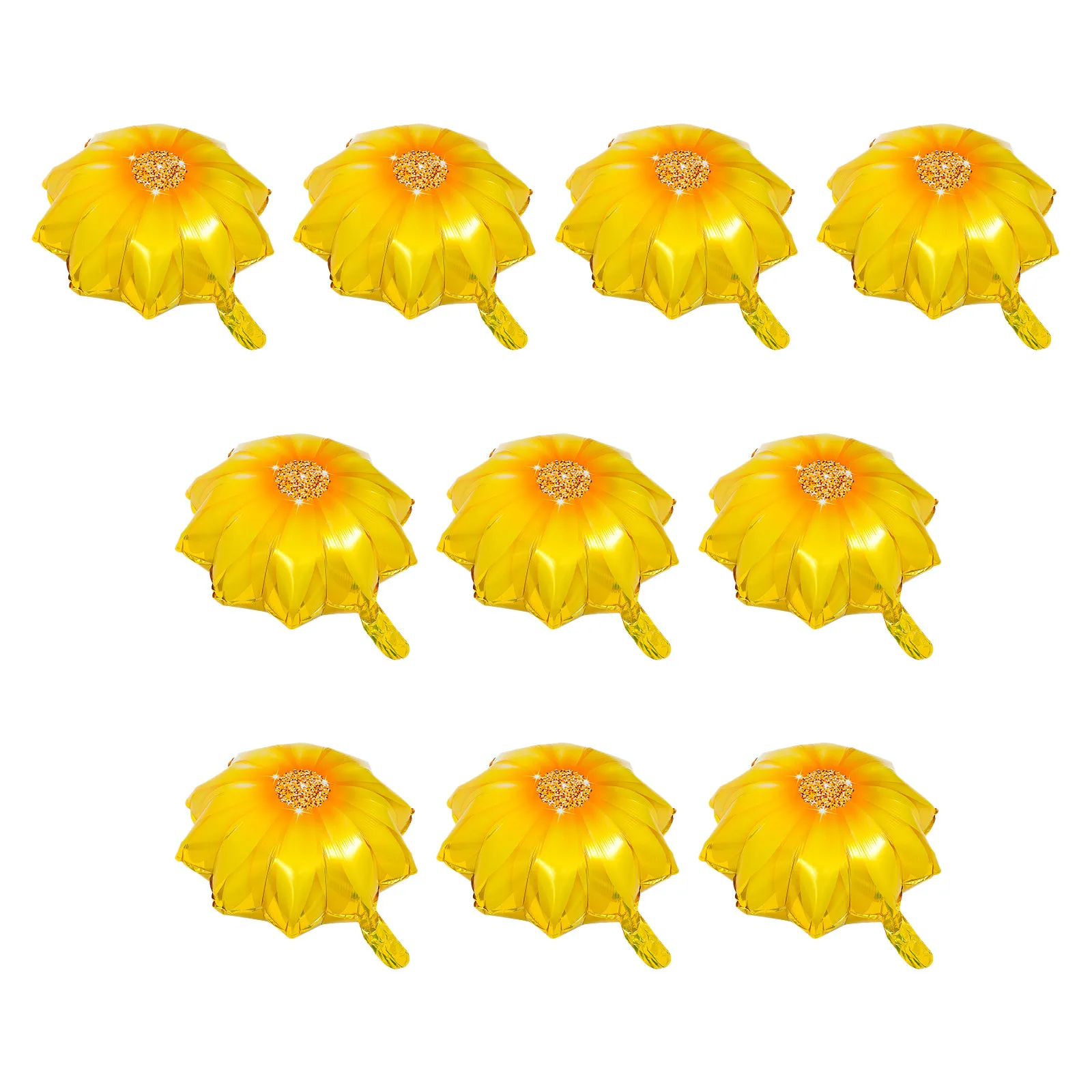 

10Pcs Sunflower Balloons Premium Aluminum Film Flower Shape Balloon Party Decor Birthday Layout Birthday Balloons