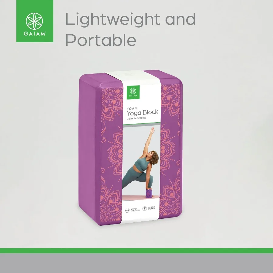 كتلة يوجا عصرية مطبوعة، مصنوعة من إسفنج قوي، وردي