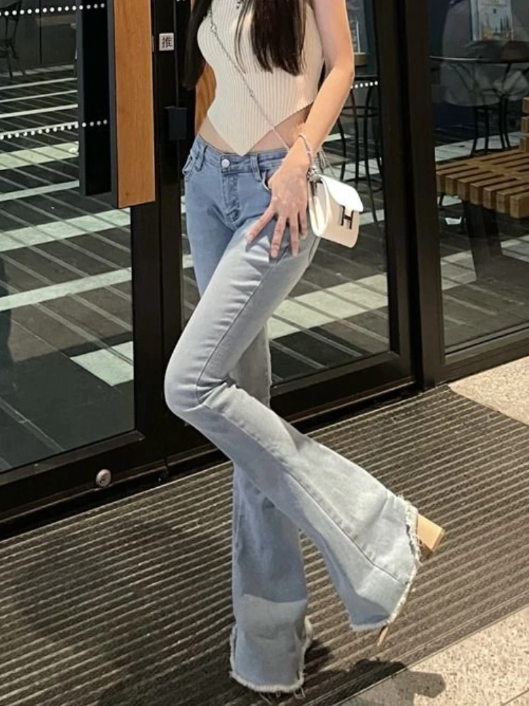 ローウエスト Y2k ジーンズ女性スキニーセクシーなストリートシックなファッション夏ヴィンテージ Hotsweet レディースオルシンプルなフレアデニムパンツ