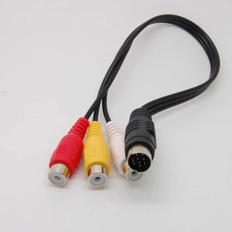 7 Pin S-video male to 3 RCA Female video adapter cable new