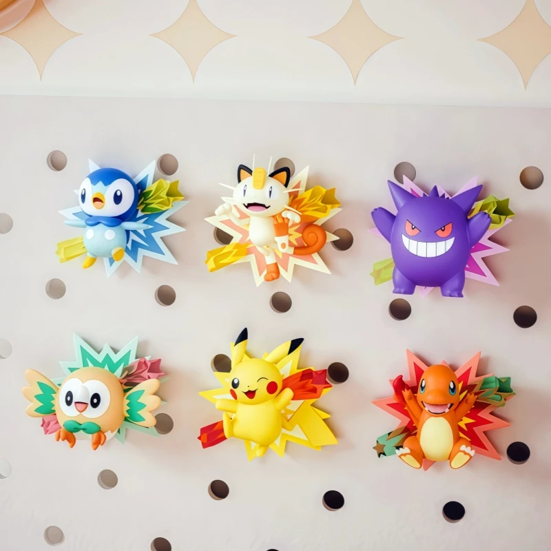 Anime Pokemon 3D Magnetic Series Piplup Gengar Creativity Three-Dimensional Refrigerator Magnet Kitchen Decoration Friends Gift