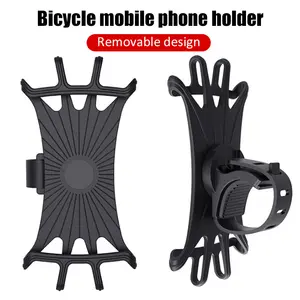 Bilashmart Universal Bicycle Silicone Mobile Phone Holder iPhone XR Samsung Xiaomi Huawei Cell Phone Bike Moto Handlebar Bracket Stand