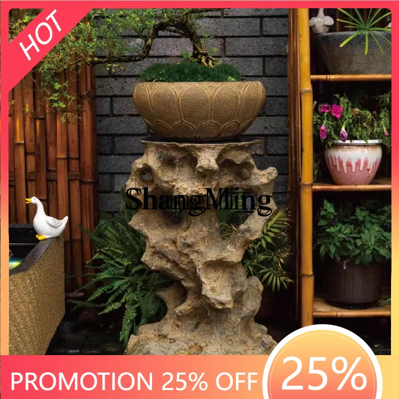 

Новая китайская садовая декорация: подставка из камня Тайху для бонсай, уличный декор для двора, террасы виллы, кашпо для цветов
