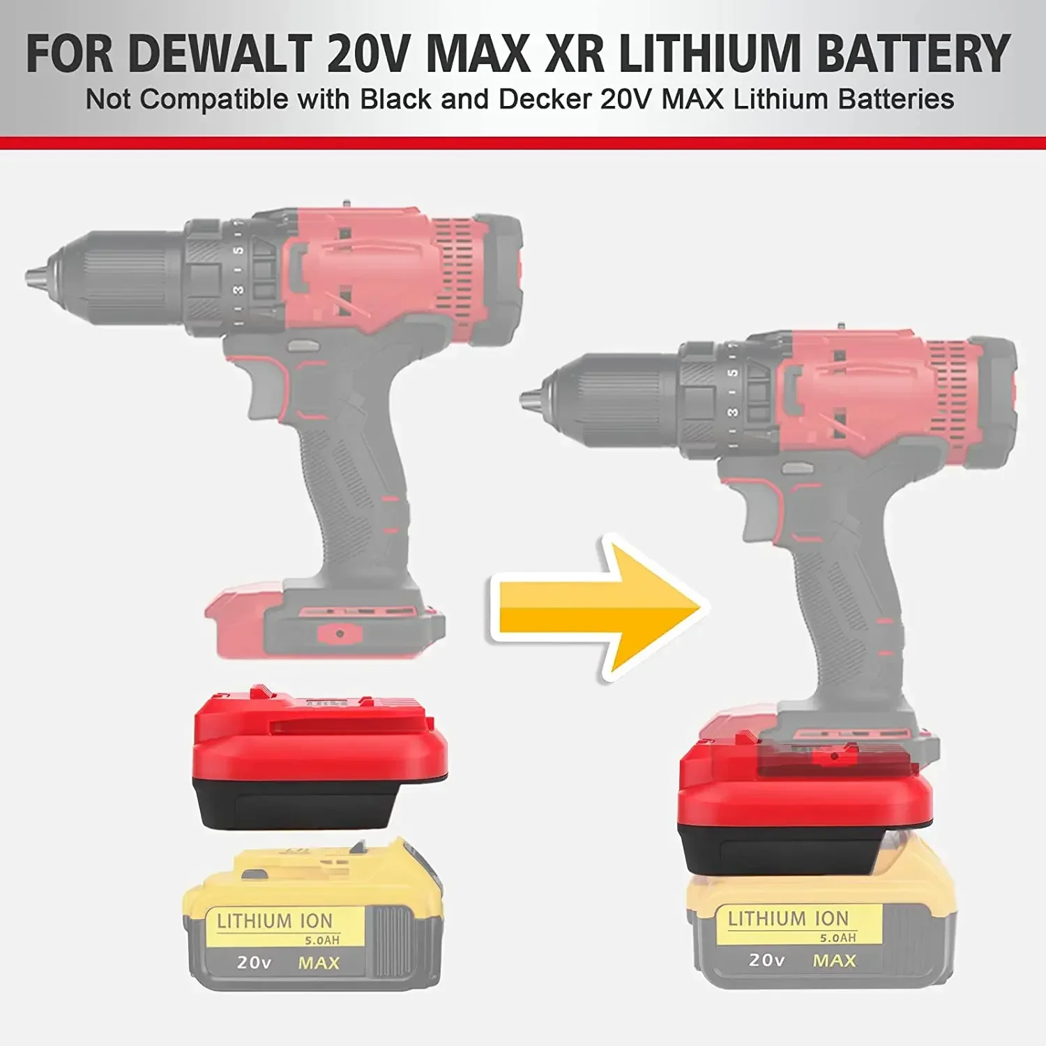 Imagem -04 - Adaptador de Bateria para Artesão 20v Ferramentas para Dewalt 20v e Milwaukee 18v Li-on Bateria Converter para Ferramenta de Artesão