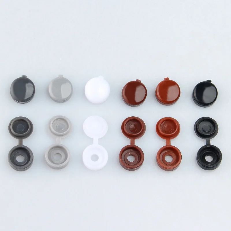 Screw Cap For Wall Furniture Plastic Decorative Nuts Cover Bolts 100pcs Fold Snap Protective Cap Button Hardware Screw Cover