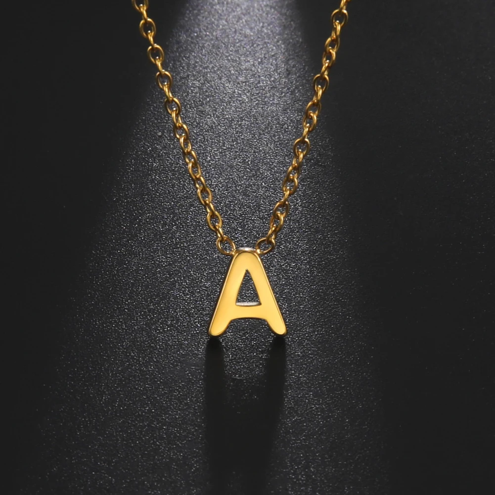 Initial 26 Letters Necklace for Women Stainless Steel Letters Single Name Choker Necklace 2022 New Fashion Jewelry Gift