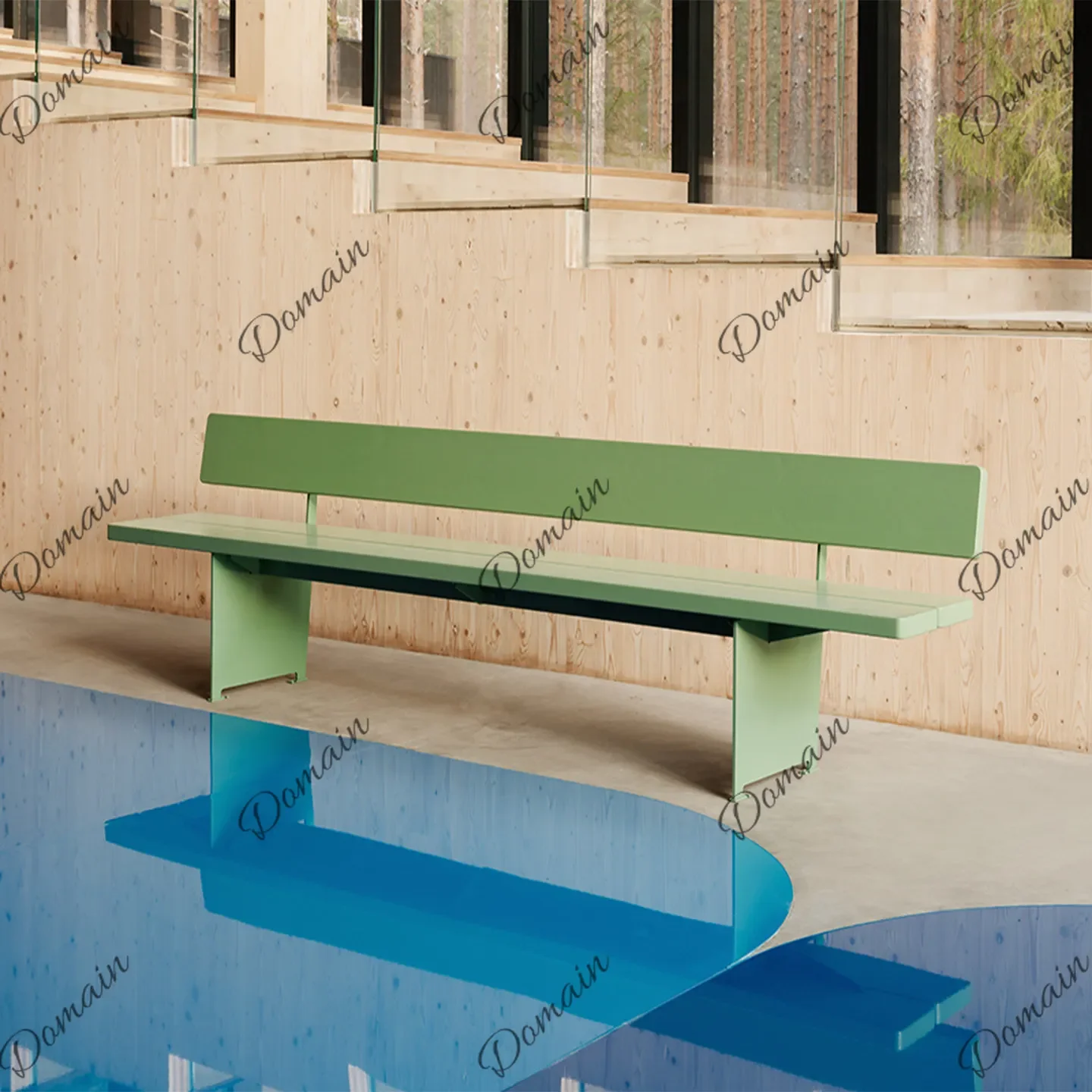K L Minimalist Outdoor Park Bench Commercial Patio Backrest Chair Garden Leisure Seating For Plaza