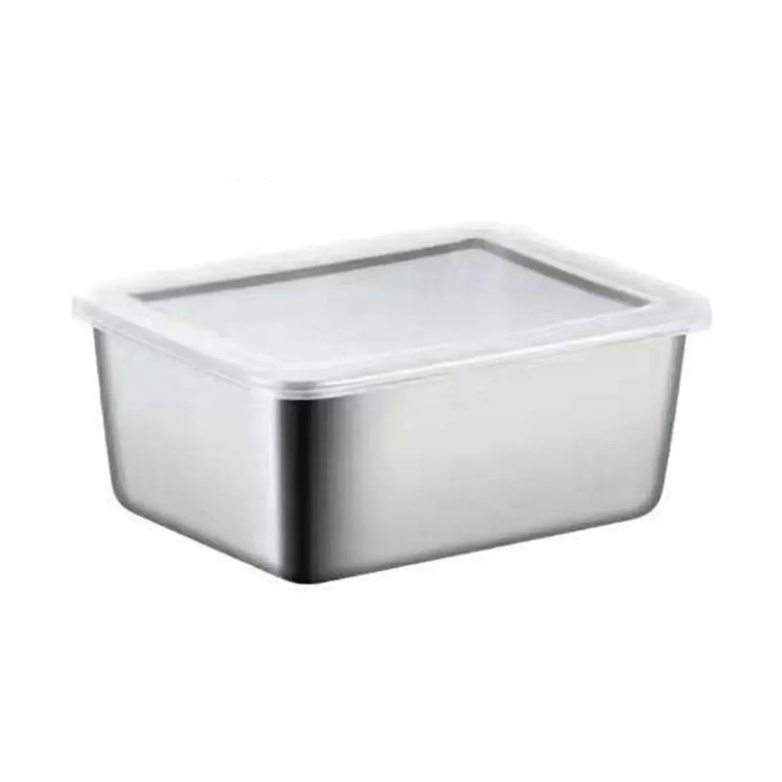 Food Container Stainless Steel Food Storage Serving Trays Rectangle Sausage Noodles Fruit Dish With Home Kitchen Organizers