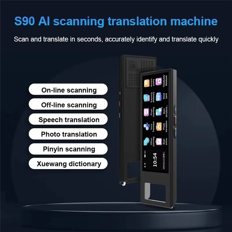 قلم ترجمة S90 محمول في الوقت الحقيقي قلم ترجمة ذكي نقطة مسح النص قراءة قلم ترجمة التعلم