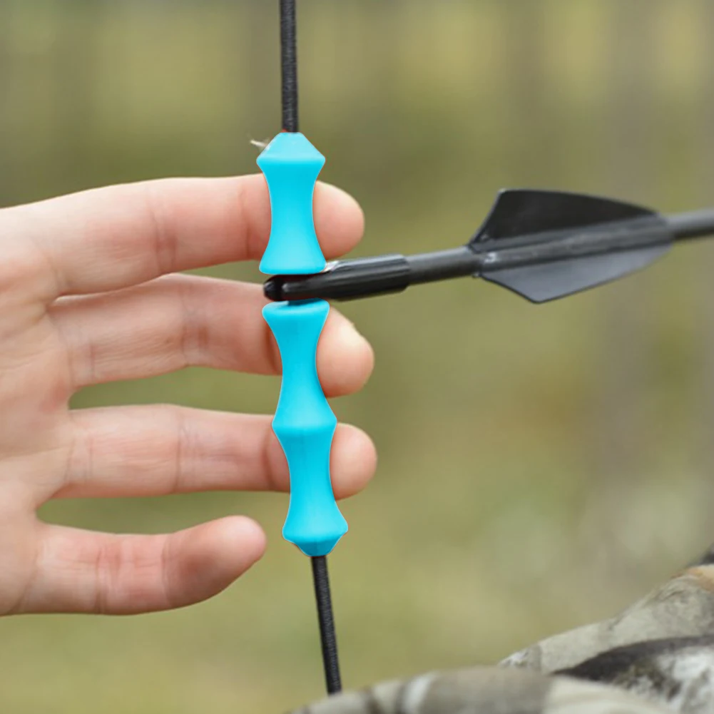 1 Set Bowstring Finger Saver Tab Silicone Finger Guard Protector Archery Bow Protective Gear Outdoor Hunting Accessories