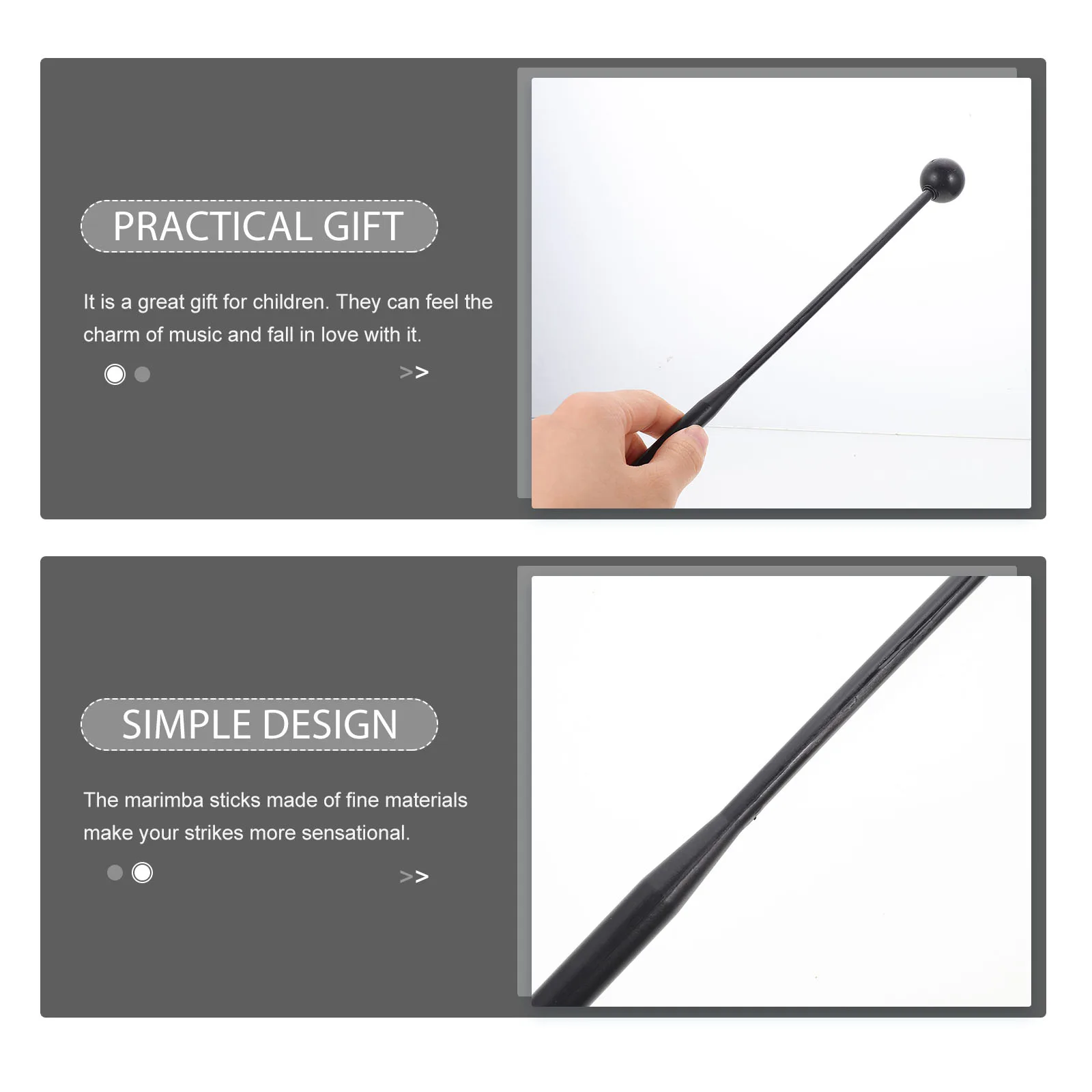 

2 Pcs Children's Drumsticks Kids Percussion Accessories Plastic Marimba Mallet Mallets